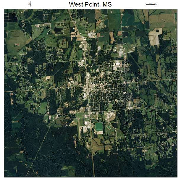 West Point, MS air photo map