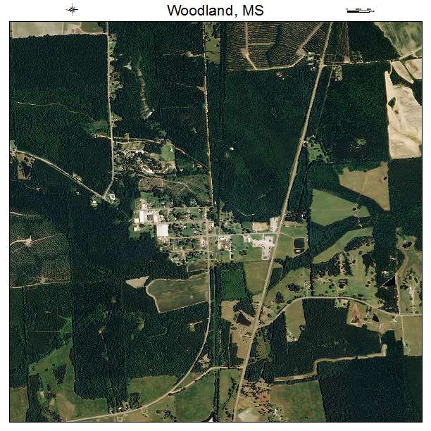Woodland, MS air photo map