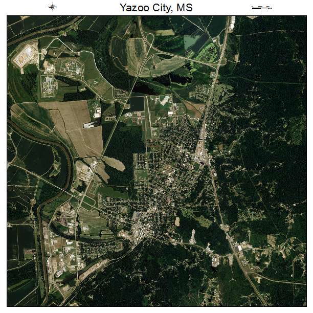 Yazoo City, MS air photo map