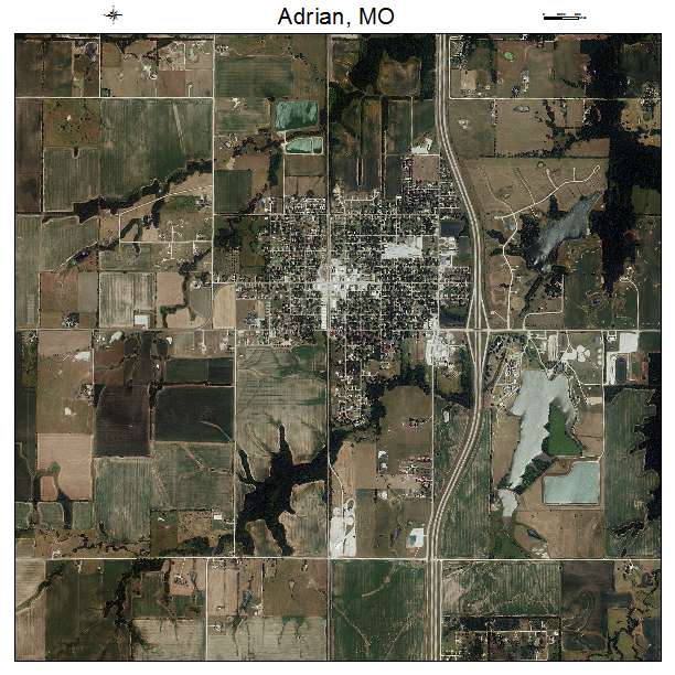 Adrian, MO air photo map