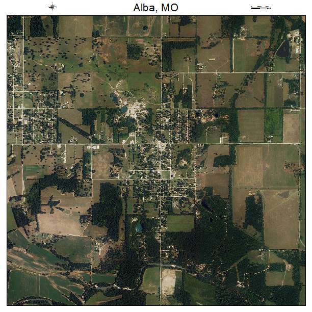 Alba, MO air photo map