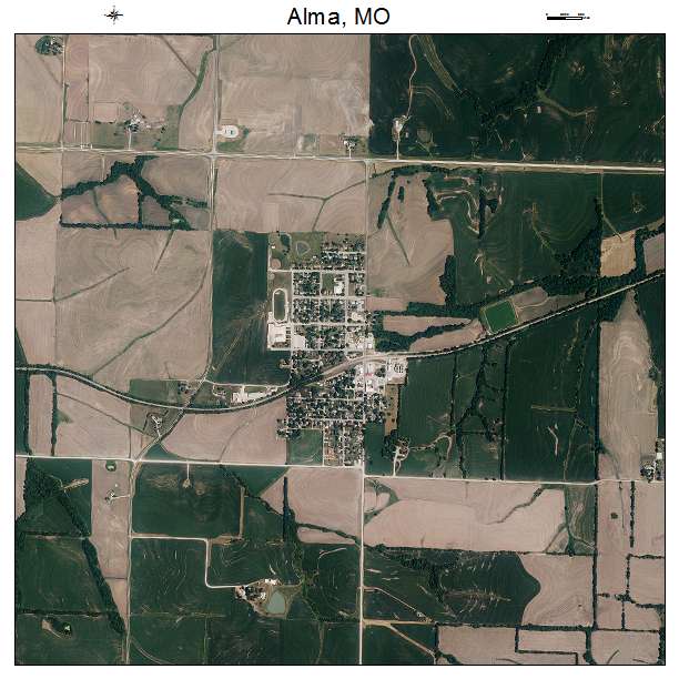 Alma, MO air photo map