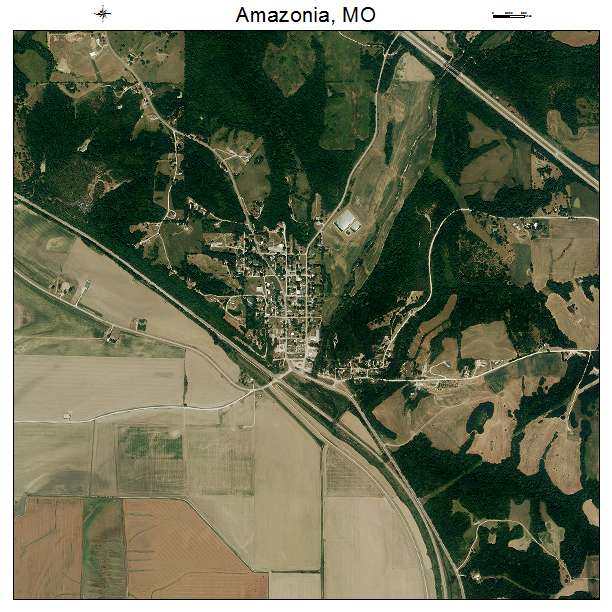 Amazonia, MO air photo map