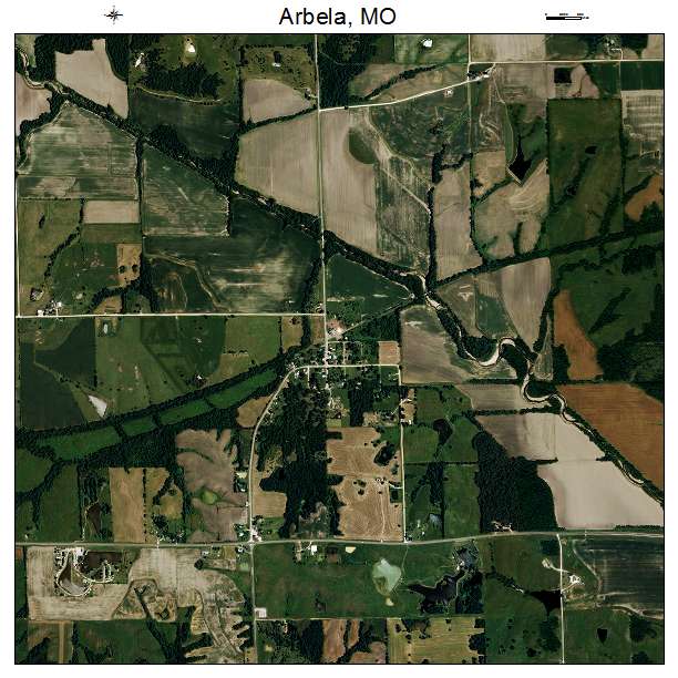 Arbela, MO air photo map