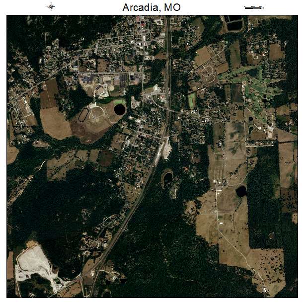 Arcadia, MO air photo map