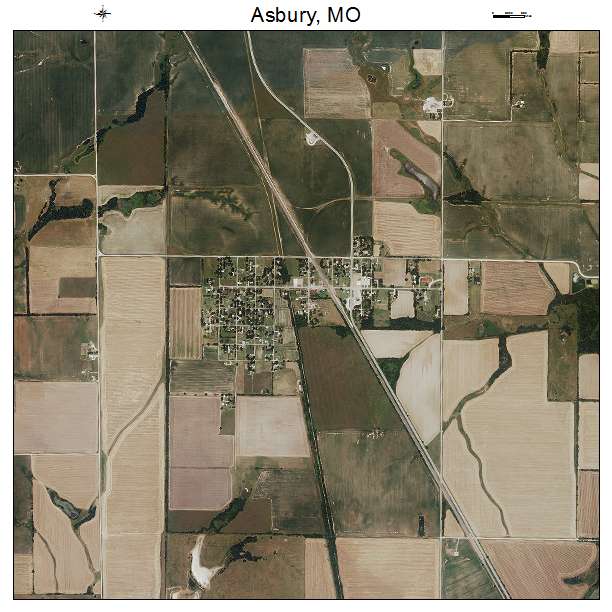 Asbury, MO air photo map