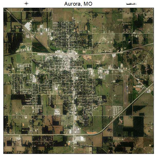 Aurora, MO air photo map