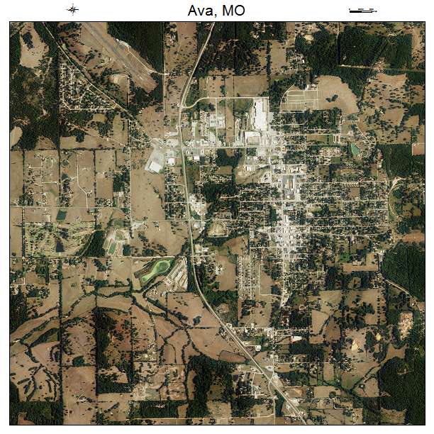 Ava, MO air photo map