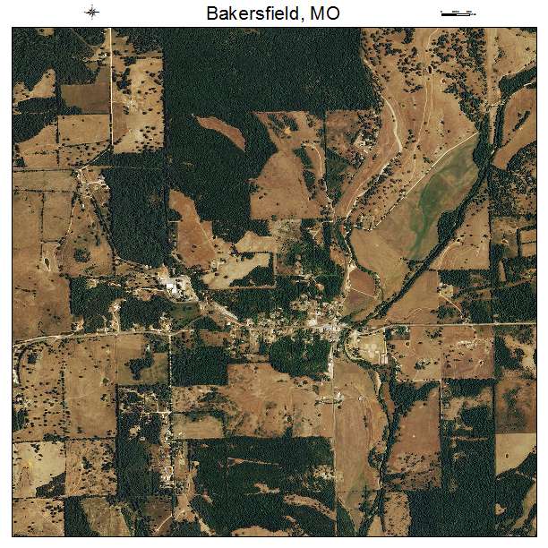 Bakersfield, MO air photo map