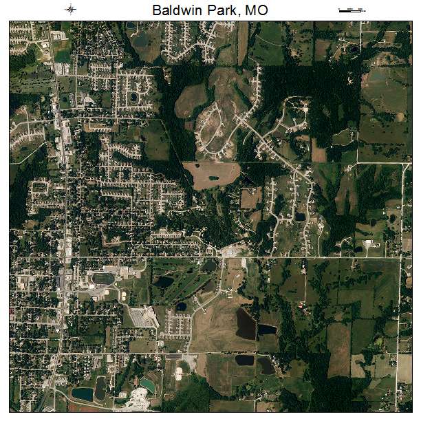 Baldwin Park, MO air photo map