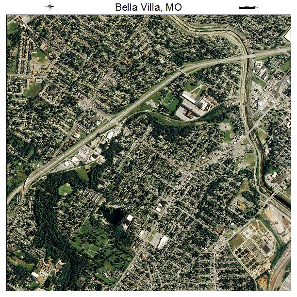 Bella Villa, MO air photo map