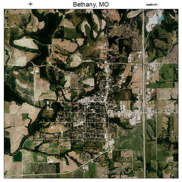 Bethany, MO air photo map