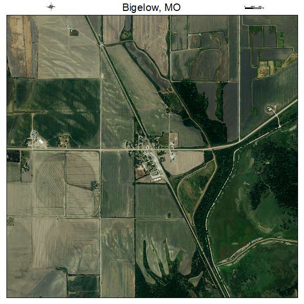 Bigelow, MO air photo map