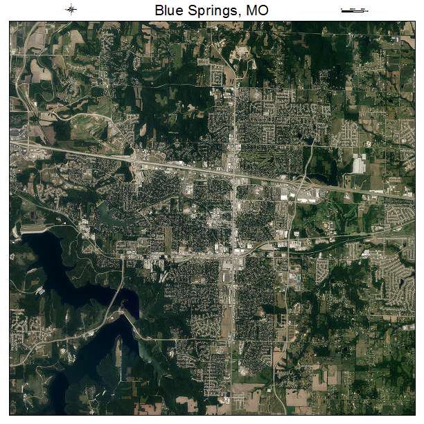 Blue Springs, MO air photo map