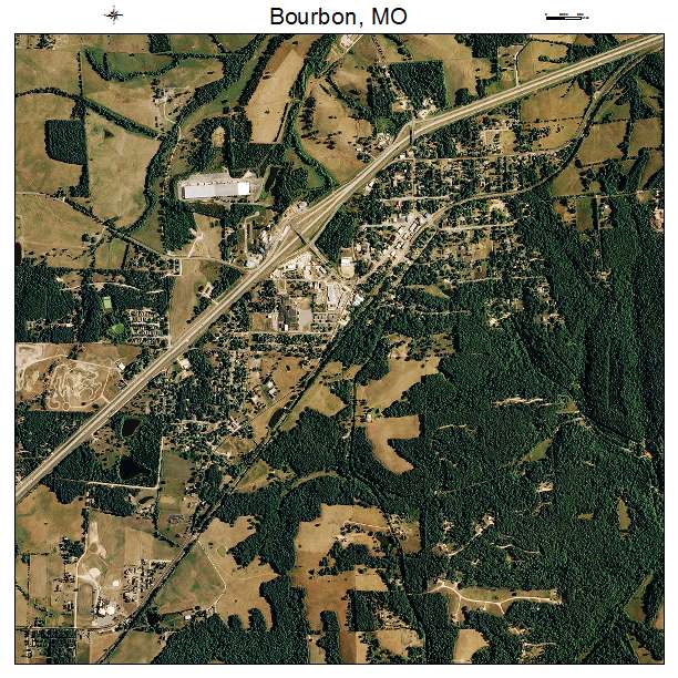 Bourbon, MO air photo map