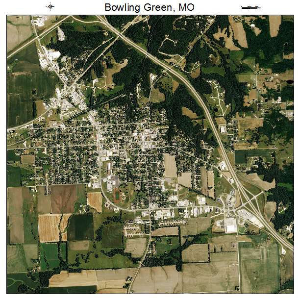 Bowling Green, MO air photo map