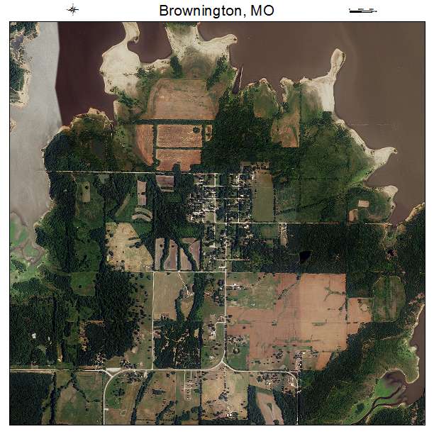 Brownington, MO air photo map