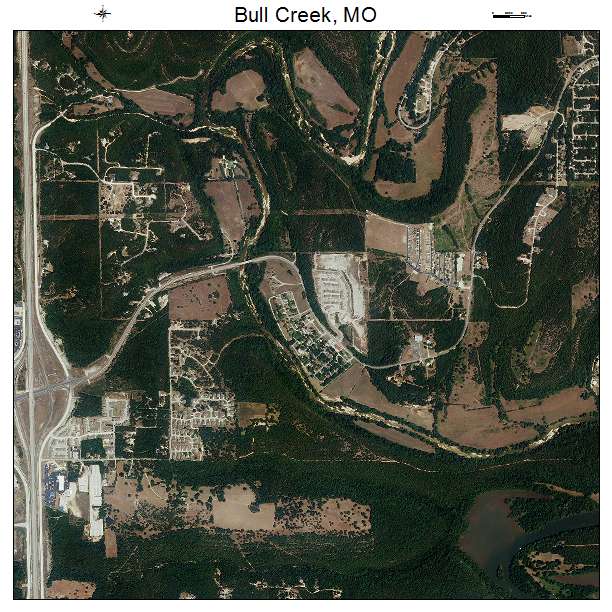 Bull Creek, MO air photo map