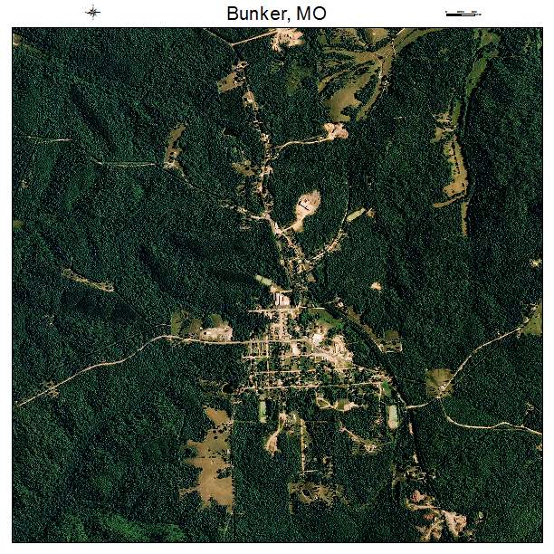 Bunker, MO air photo map