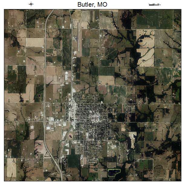 Butler, MO air photo map