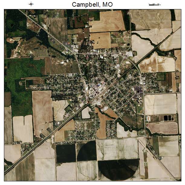 Campbell, MO air photo map