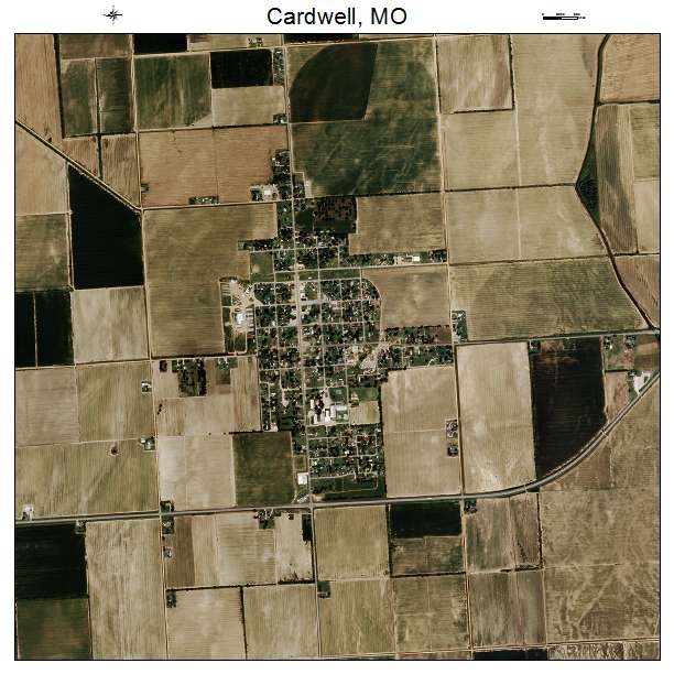 Cardwell, MO air photo map