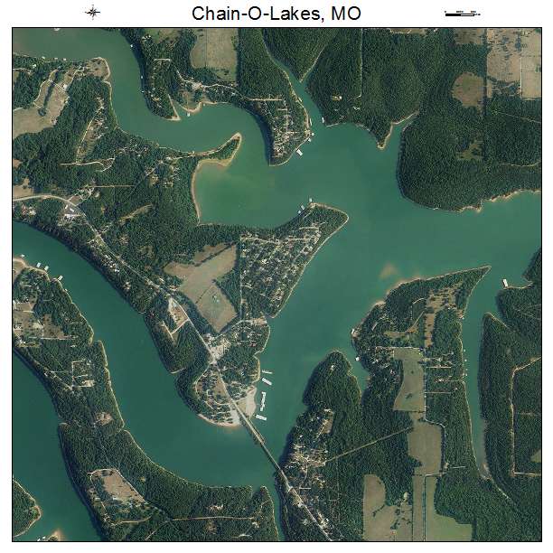 Chain O Lakes, MO air photo map