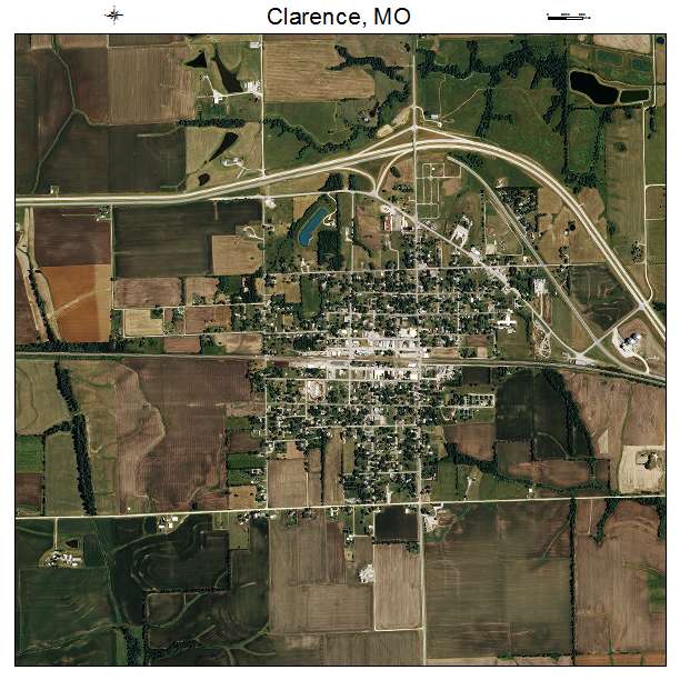 Clarence, MO air photo map
