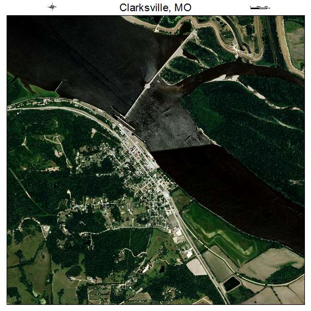 Clarksville, MO air photo map