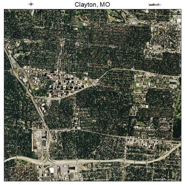 Clayton, MO air photo map