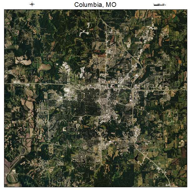 Columbia, MO air photo map