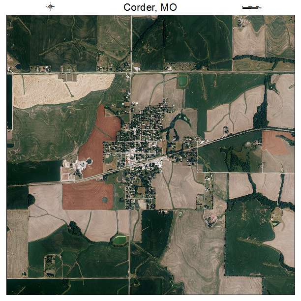 Corder, MO air photo map