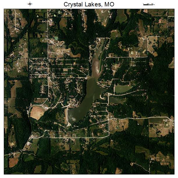 Crystal Lakes, MO air photo map