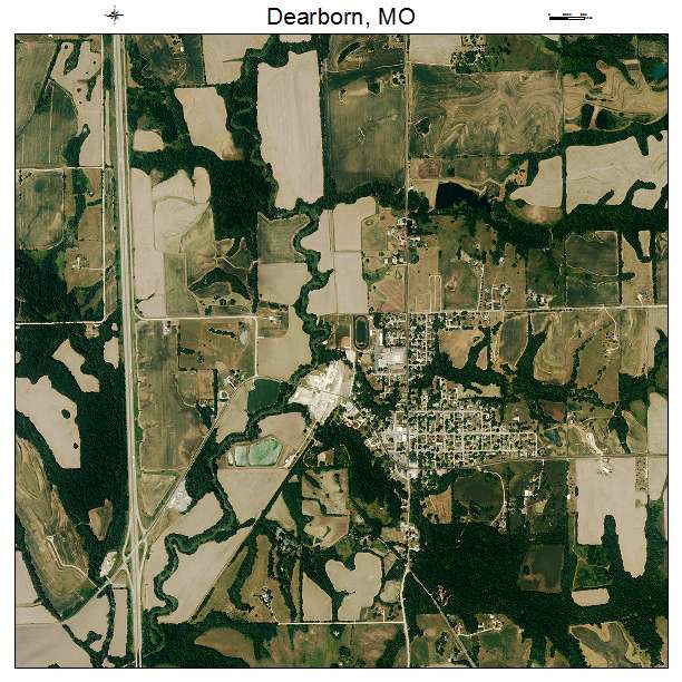 Dearborn, MO air photo map
