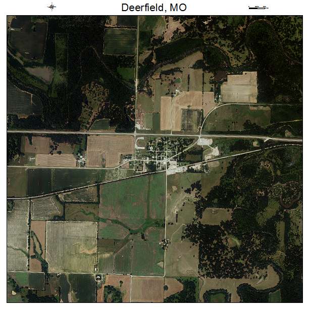 Deerfield, MO air photo map