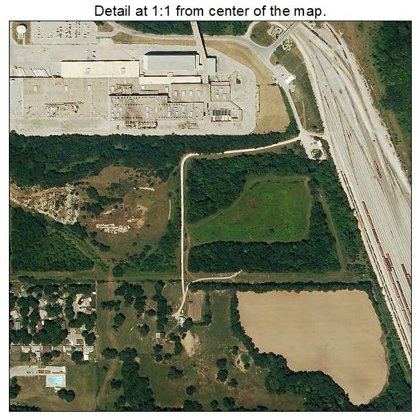 Claycomo, Missouri aerial imagery detail