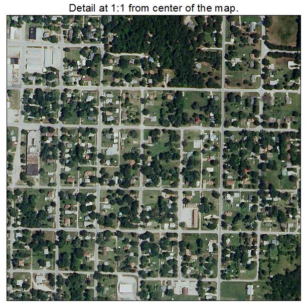 El Dorado Springs, Missouri aerial imagery detail