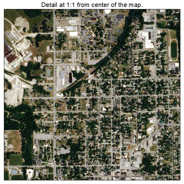 Fulton, Missouri aerial imagery detail
