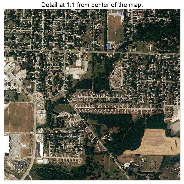 Harrisonville, Missouri aerial imagery detail