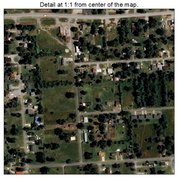 Hayti Heights, Missouri aerial imagery detail
