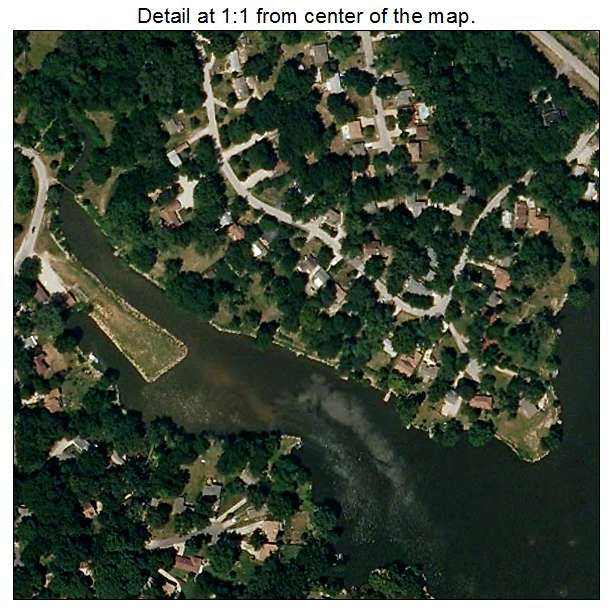 Houston Lake, Missouri aerial imagery detail