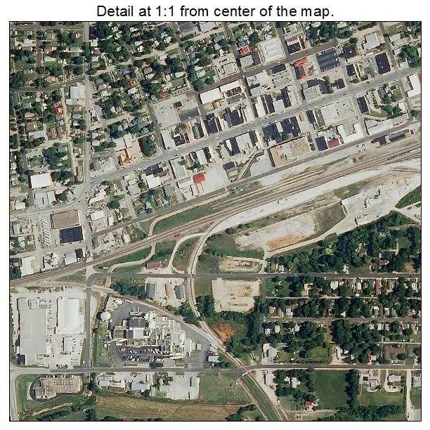 Monett, Missouri aerial imagery detail
