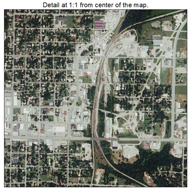 Nevada, Missouri aerial imagery detail