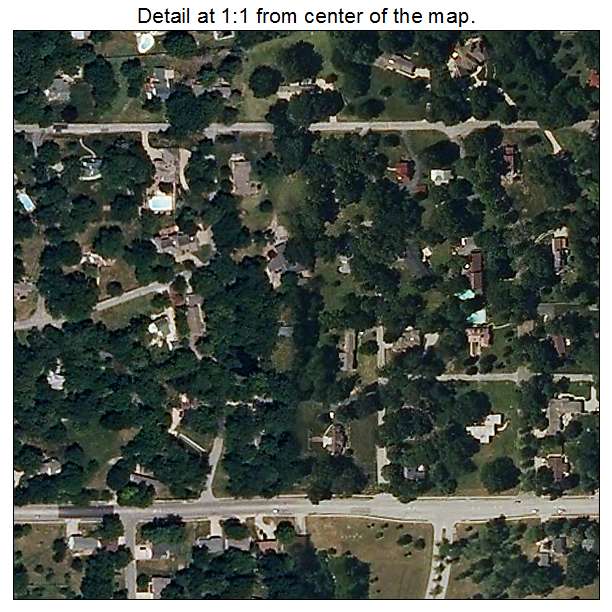 Oaks, Missouri aerial imagery detail