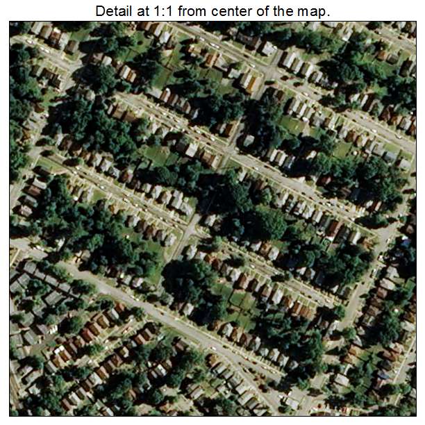 Velda City, Missouri aerial imagery detail