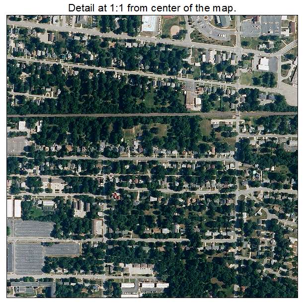 Warrensburg, Missouri aerial imagery detail