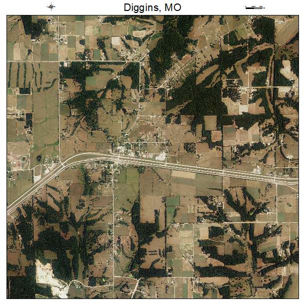 Diggins, MO air photo map