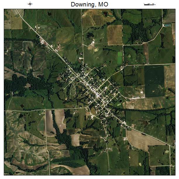 Downing, MO air photo map