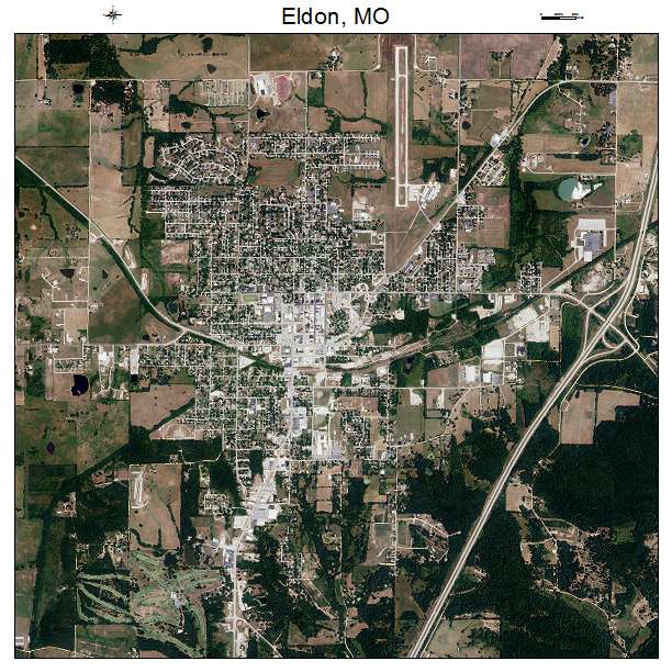 Eldon, MO air photo map