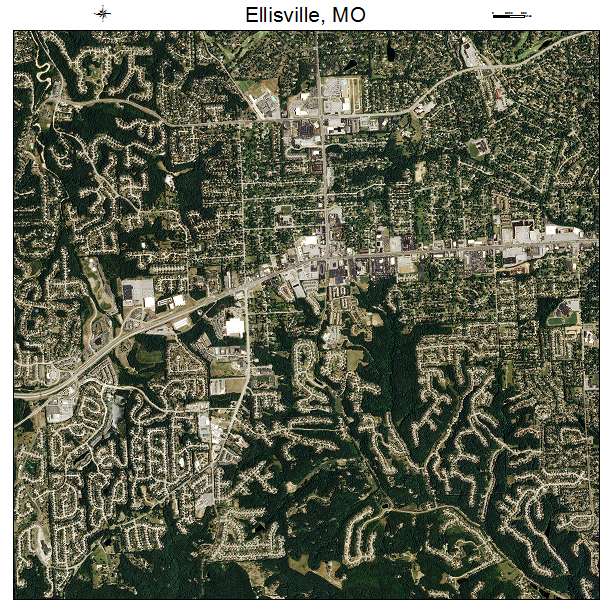 Ellisville, MO air photo map